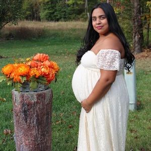 Cream color maternity dress